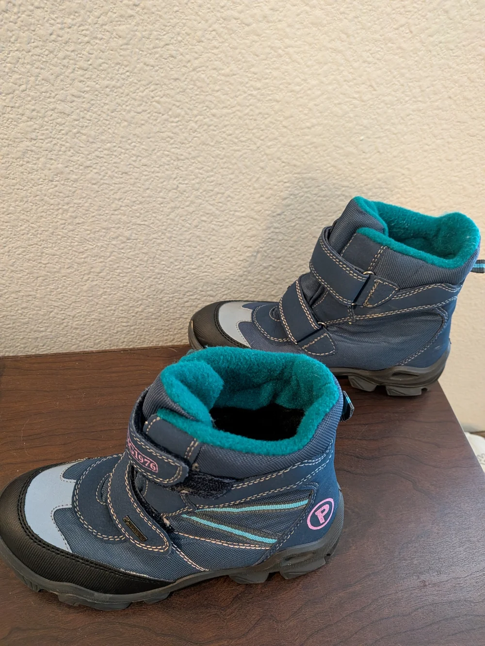 PRIMIGI Girls' Gore-Tex Blue Winter Ankle Boots Teal Fleece Lining